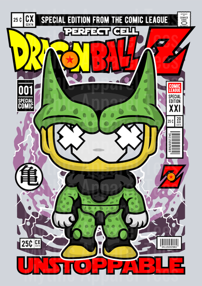 Perfect Cell Comic Book Cover STYLE DTF Pop Culture Transfers