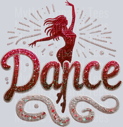 004 Dance Sequins Red DTF Dance Female Transfers