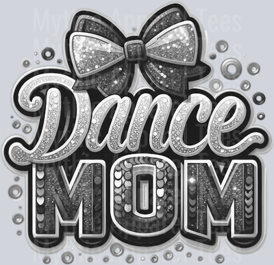 0010 Dance Mom Sequins Gray DTF Dance Mom Transfers