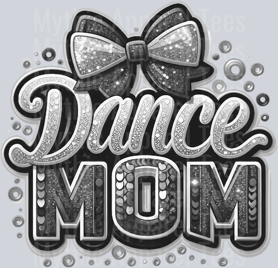 0010 Dance Mom Sequins Gray DTF Dance Mom Transfers
