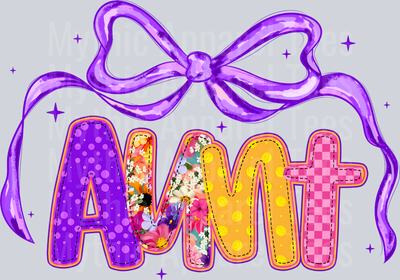 Aunt Purple Ribbon DTF Aunt Transfers