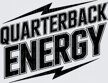 American Football Quarterback Energy Bold Lightning Bolt Graphic