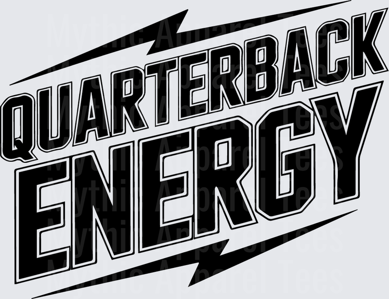 American Football Quarterback Energy Bold Lightning Bolt Graphic
