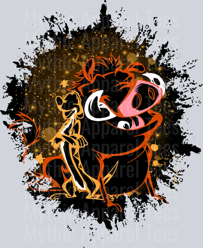 Timon & Pumbaa Disney Lion King Dark Silhouette Color Splash Crystal Ball Vision