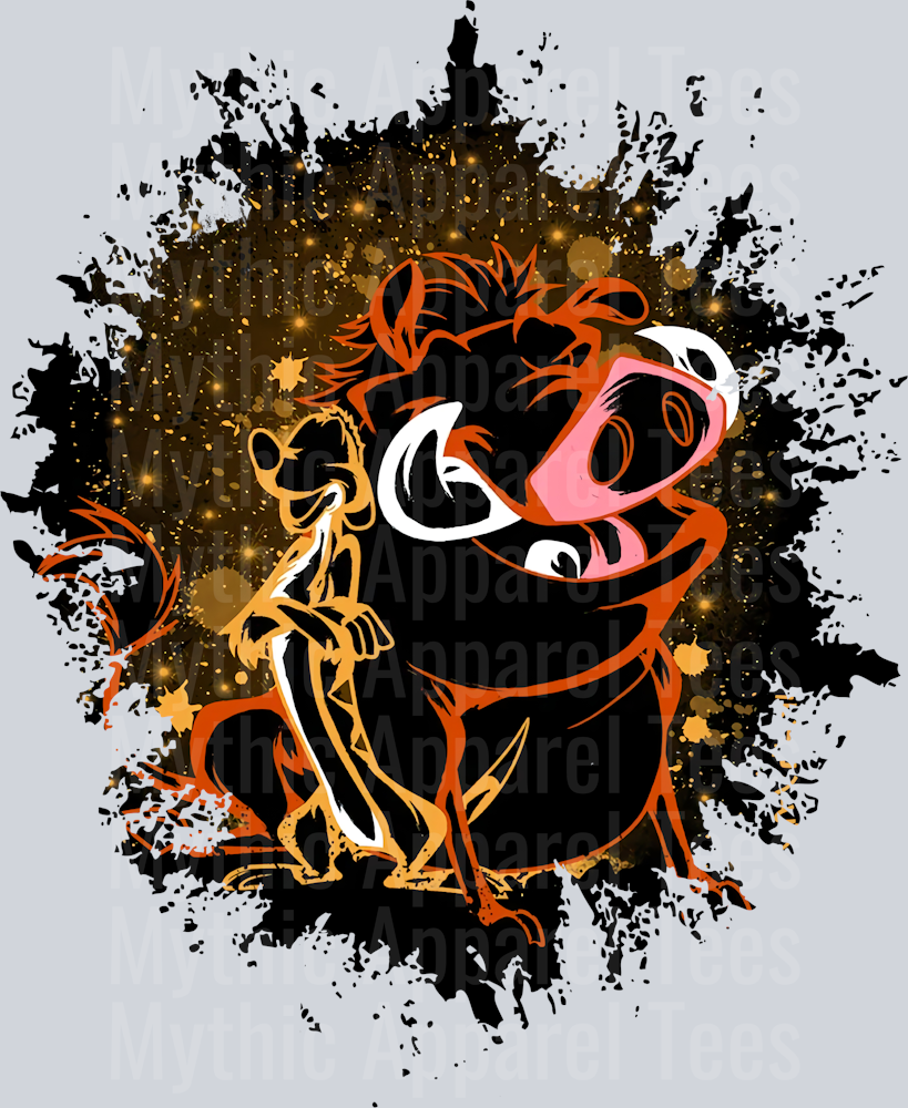 Timon & Pumbaa Disney Lion King Dark Silhouette Color Splash Crystal Ball Vision