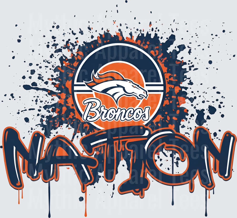 NFL Transfers Denver Broncos Nation Graffiti Splatter Design