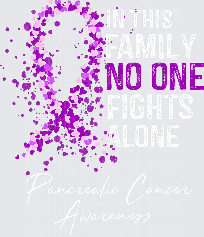 In This Family No One Fights Alone Shirt Pancreatic Cancer T-Shirt