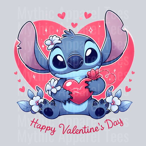 Stitch Valentines Day 6 DTF Stitch Valentine's Day Transfers