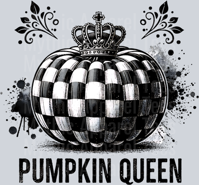 PUMPKIN QUEEN CHECKERED PUMPKIN WITH CROWN