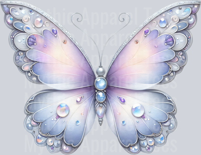 Pale purple and grey Watercolor butterfly DTF Butterfly Transfers