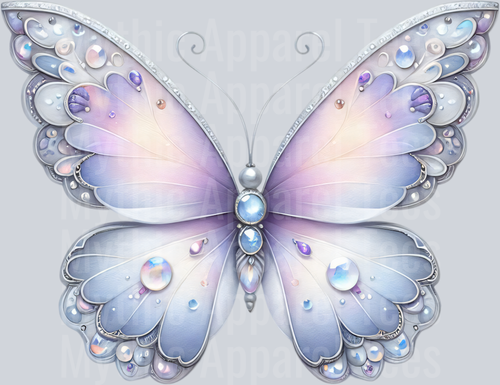 Pale purple and grey Watercolor butterfly DTF Butterfly Transfers