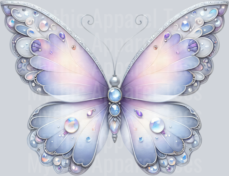 Pale purple and grey Watercolor butterfly DTF Butterfly Transfers