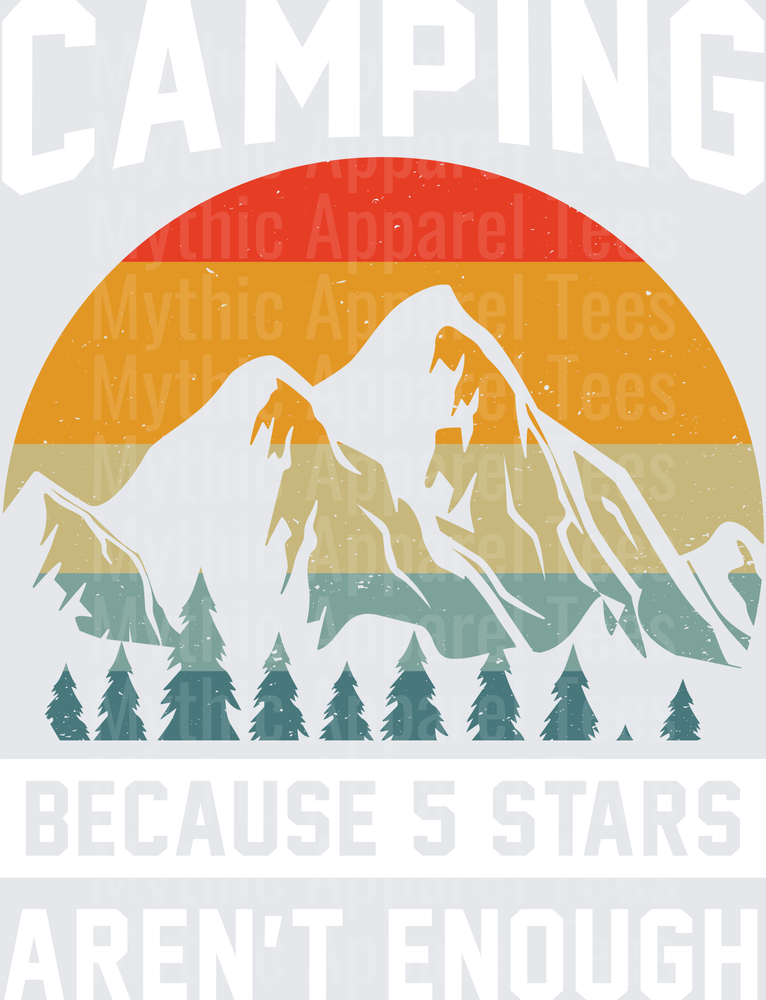 Retro Sunset Mountain Range with Pine Tree Forest Vintage Distressed Outdoor Nature Scene