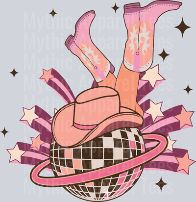 Cowgirl Boots Disco Ball Western