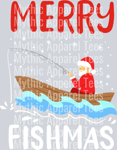 Merry Fishmas – DTF Heat Transfer – Holiday Christmas Design