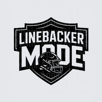 American Football Linebacker Mode Shield Badge Helmet Logo