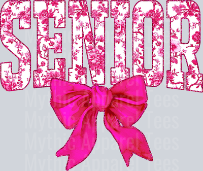 Pink Senior College Font Floral Senior Graduation Design