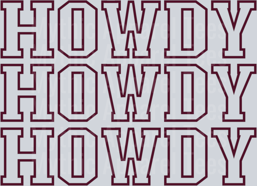Howdy x3 DTF Western Transfers