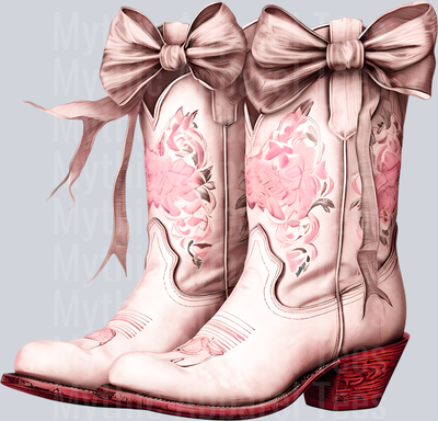 Pink Cowgirl Boots with pink Bows Cowgirl Western Southern Girl Pink