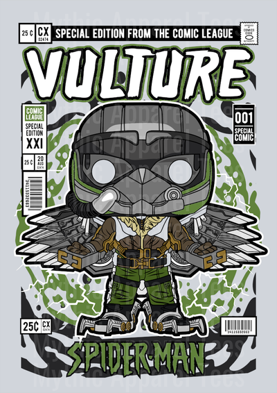 Vulture Spiderman Comic Book Cover STYLE DTF Pop Culture Transfers