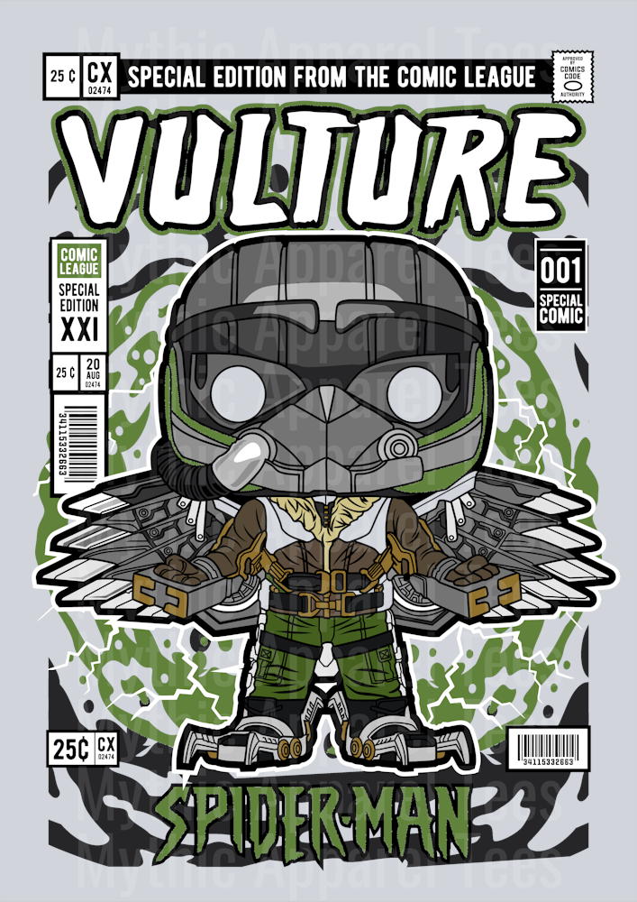 Vulture Spiderman Comic Book Cover STYLE DTF Pop Culture Transfers