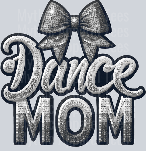 0013 Dance Mom Sequins Silver DTF Dance Mom Transfers