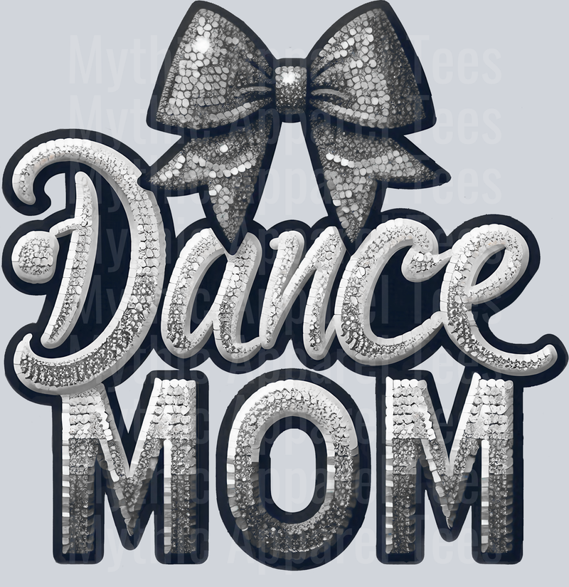 0013 Dance Mom Sequins Silver DTF Dance Mom Transfers