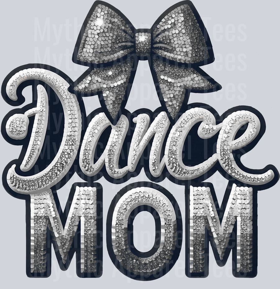 0013 Dance Mom Sequins Silver DTF Dance Mom Transfers