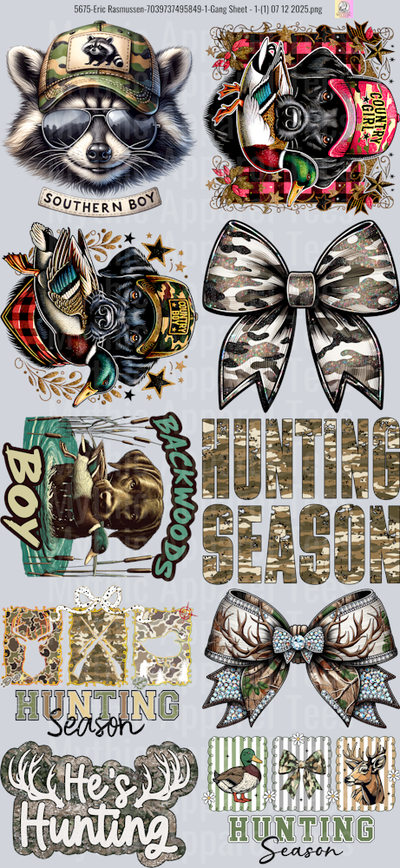Camo GANG SHEET 10 FULL SIZE IMAGES