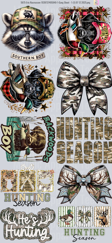 Camo GANG SHEET 10 FULL SIZE IMAGES