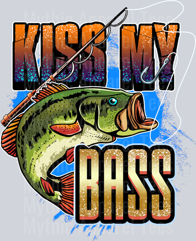 12. KISS MY BASS DTF Fishing Transfers