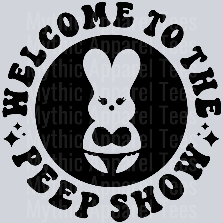 Welcome To The Peep Show Pocket Design Wavey Retro Style Funny Shirt Design