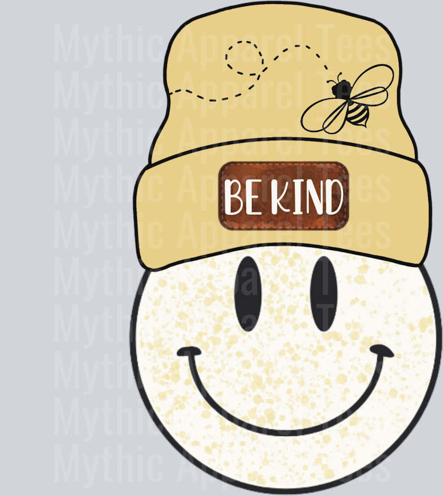 Bee Kind Bee Hat Smiley DTF Inspiring Transfers