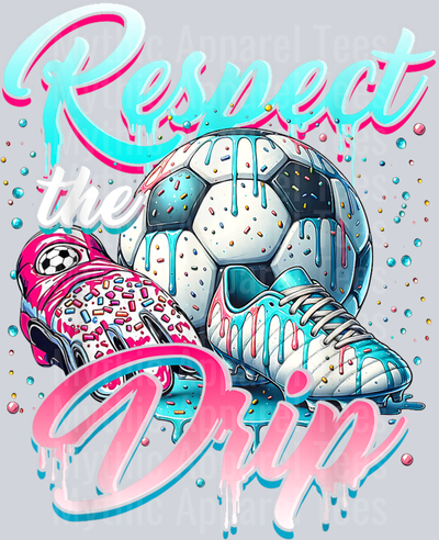 Soccer Ice Cream Sprinkles Theme Youth Respect The Drip Kids DTF Soccer Transfers