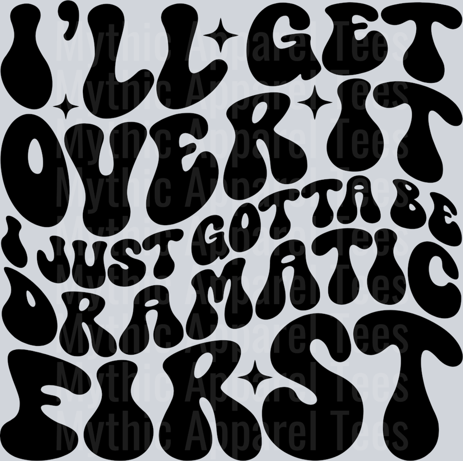 Ill Get Over It Pocket Funny Wavy Retro Words Black