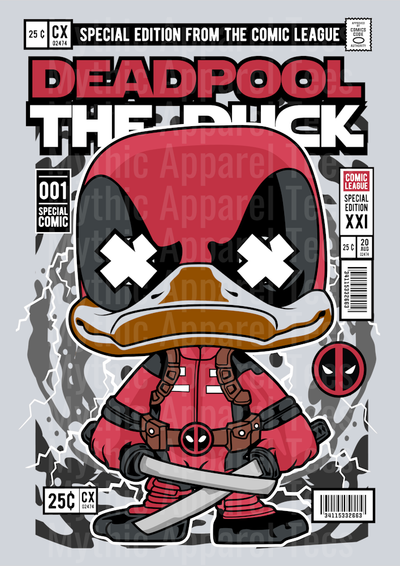 Deadpool The Duck Comic Book Cover STYLE DTF Pop Culture Transfers