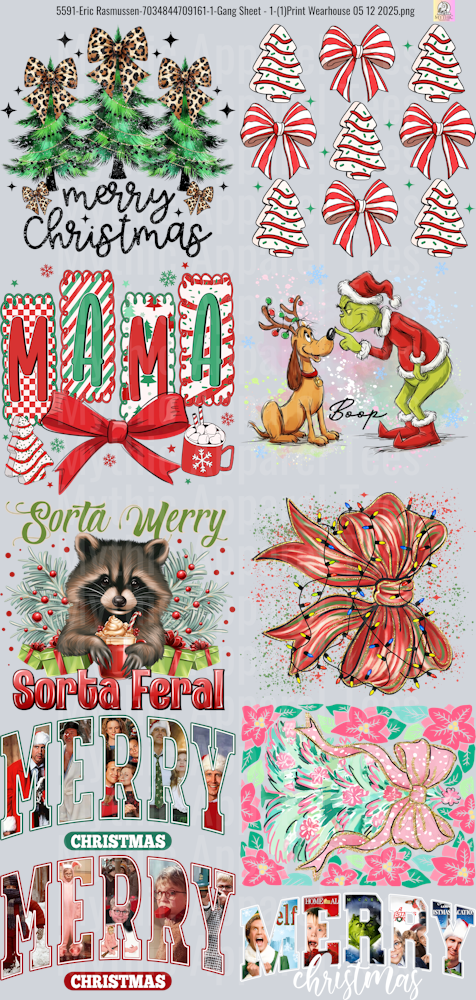 Christmas GANG SHEET 10 FULL SIZE IMAGES