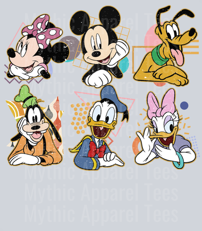 Retro 70's mickey mouse design DTF Disney Transfers