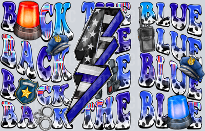 Back The Blue 4th of july DTF Patriotic Transfers