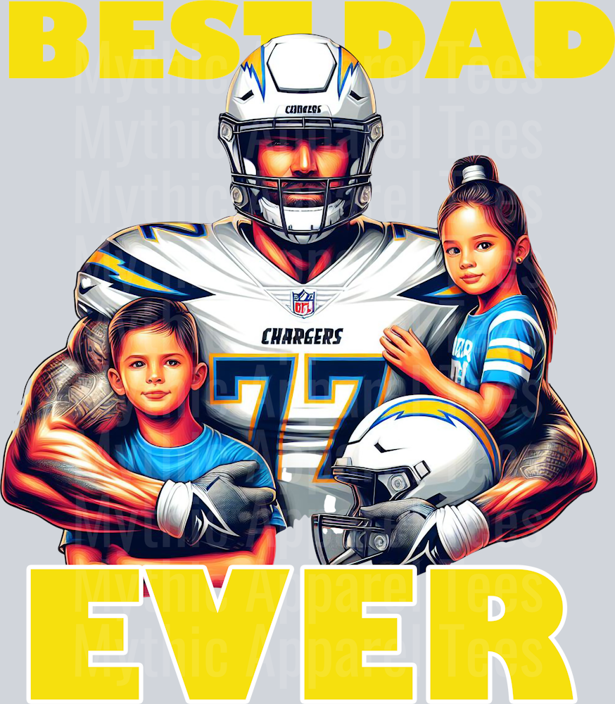 Los Angeles Chargers Best DAD EVER Fathers Day DTF NFL Transfers