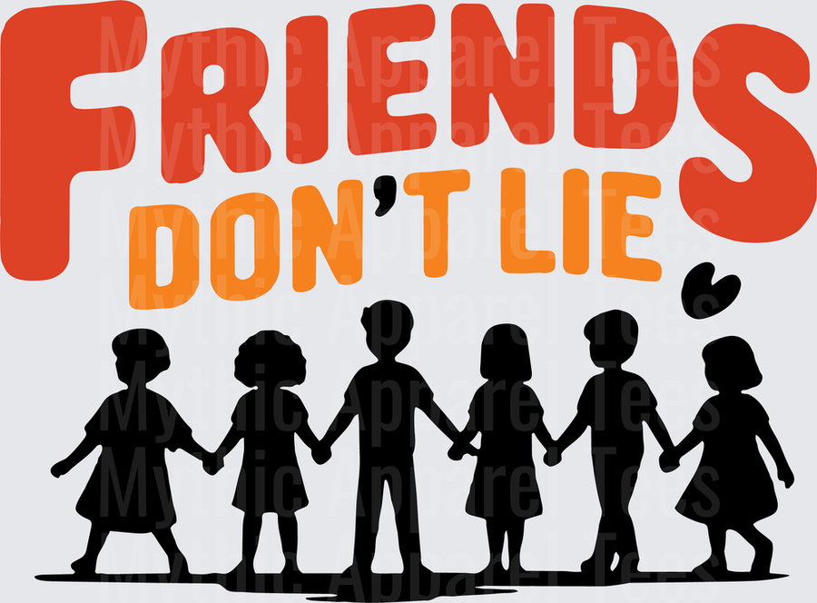 Stranger Things Friends Don't Lie Kids Silhouette Group