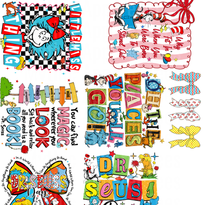 DR SEUSS GANG SHEET 10 FULL SIZE IMAGES