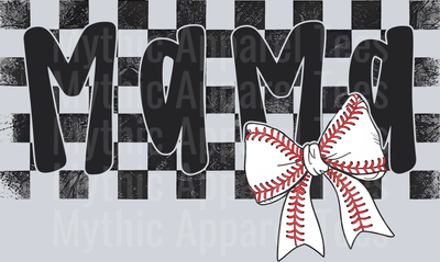 mama baseball checkers with stitches