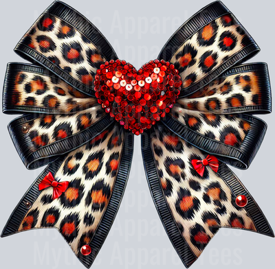 Leopard Bow With Black Edges Style Combo Valentines Day Design