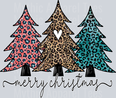 ChristmasTreesturquoiseandpinkleopard