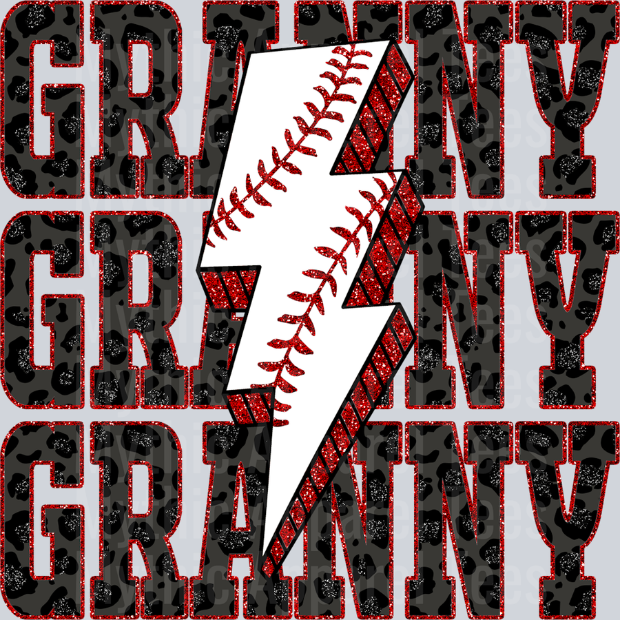 Baseball Granny Stacked School Spirit & Sports