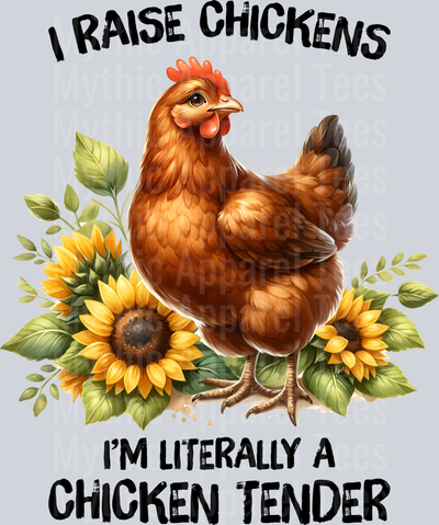 I raise chickens im literally a chicken tender chicken and sunflowers bloomed DTF Chicken Transfers