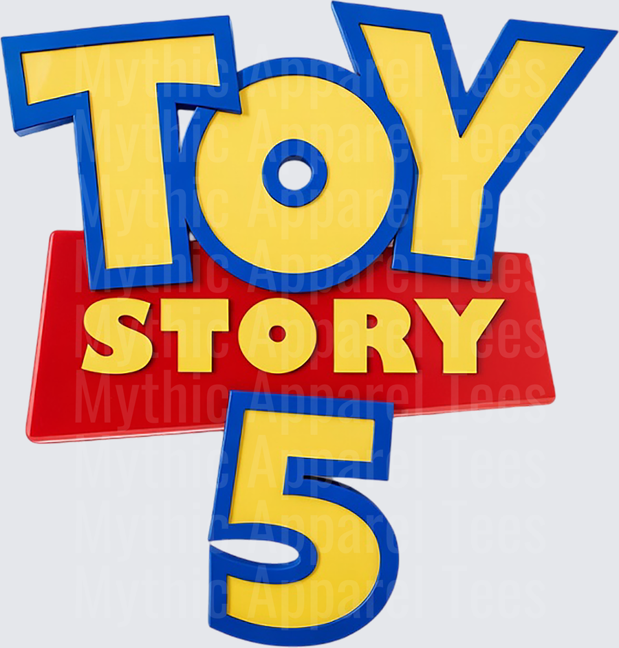 Toy Story 5 Official Logo Yellow Blue Red Bold Design
