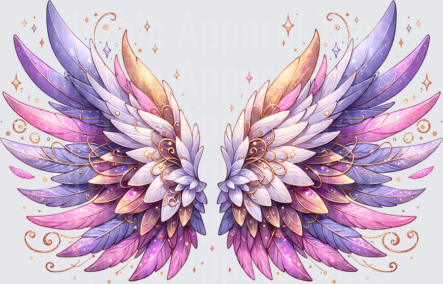 Angel Wings Glitter Purple Pink Gold Sparkle Fairy Fantasy
