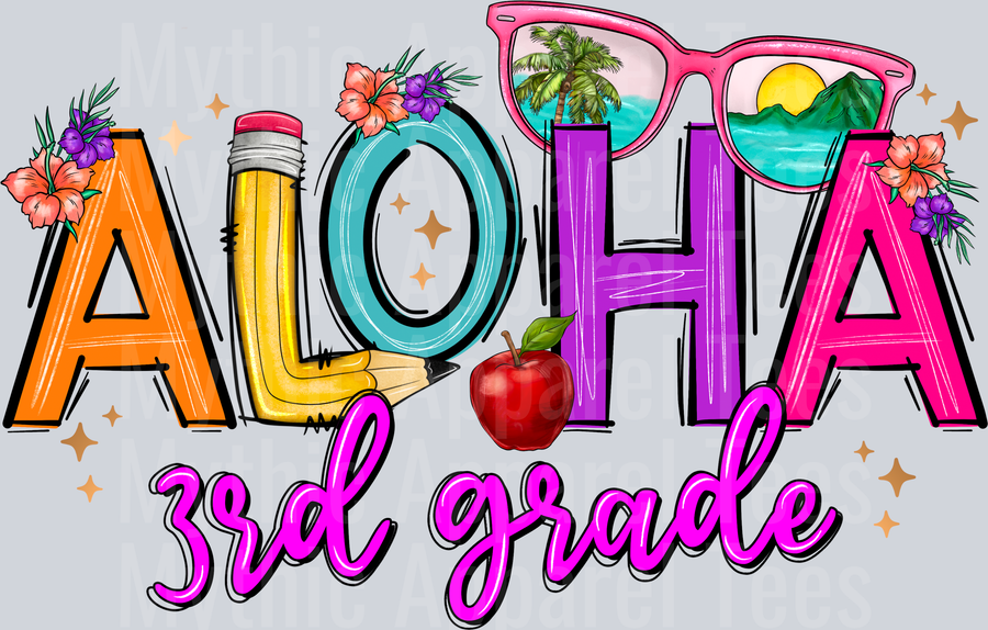 Aloha 3rd grade DTF Summer Transfers